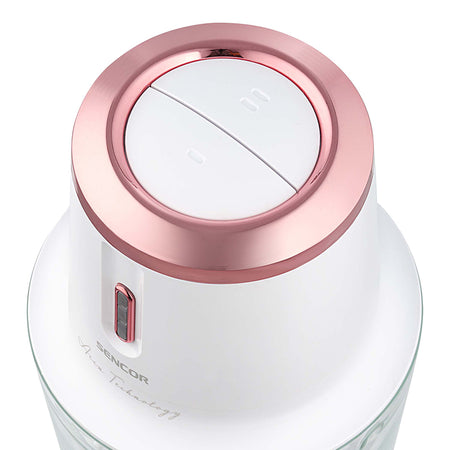 Tocător cordless 500 ml cu bol sticlă, 2 viteze, LED, USB-C Sencor S-SCB9000WH