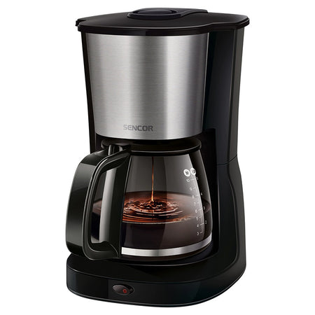 Cafetieră 1.25 L cu filtru permanent, plită antiaderentă, Sencor S-SCE3050SS