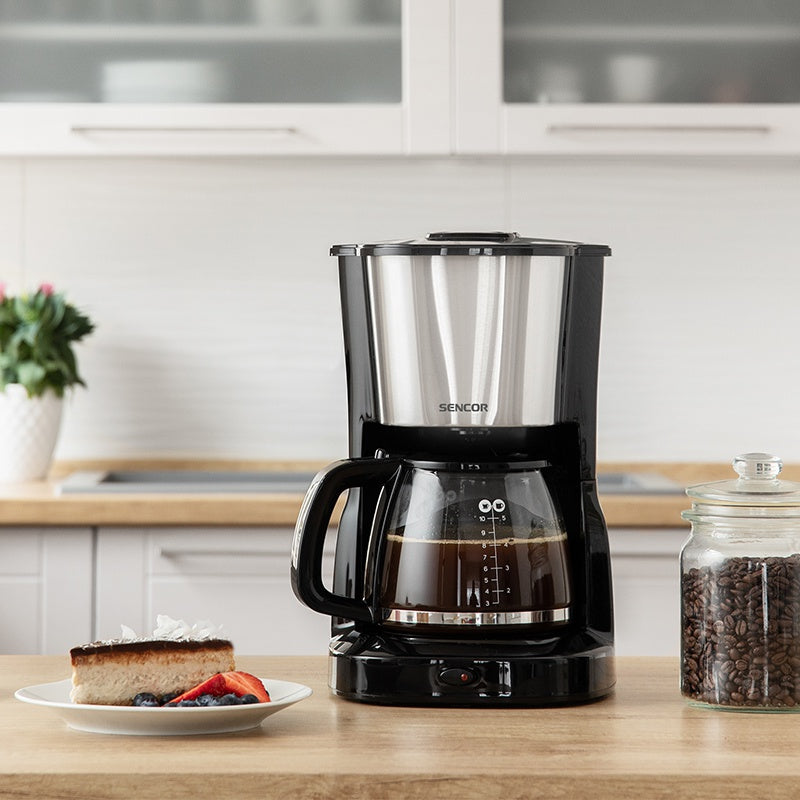 Cafetieră 1.25 L cu filtru permanent, plită antiaderentă, Sencor S-SCE3050SS