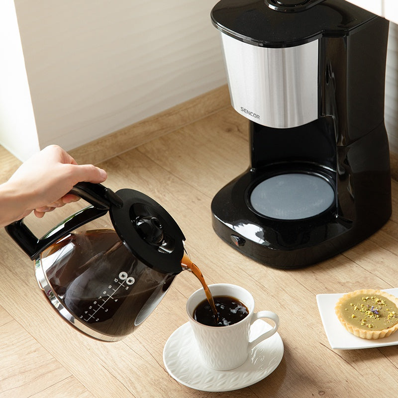 Cafetieră 1.25 L cu filtru permanent, plită antiaderentă, Sencor S-SCE3050SS