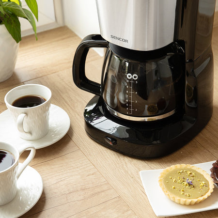 Cafetieră 1.25 L cu filtru permanent, plită antiaderentă, Sencor S-SCE3050SS
