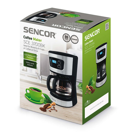Cafetieră cu filtru, compactă, 700 W, 0,75 l, Sencor S-SCE3700BK