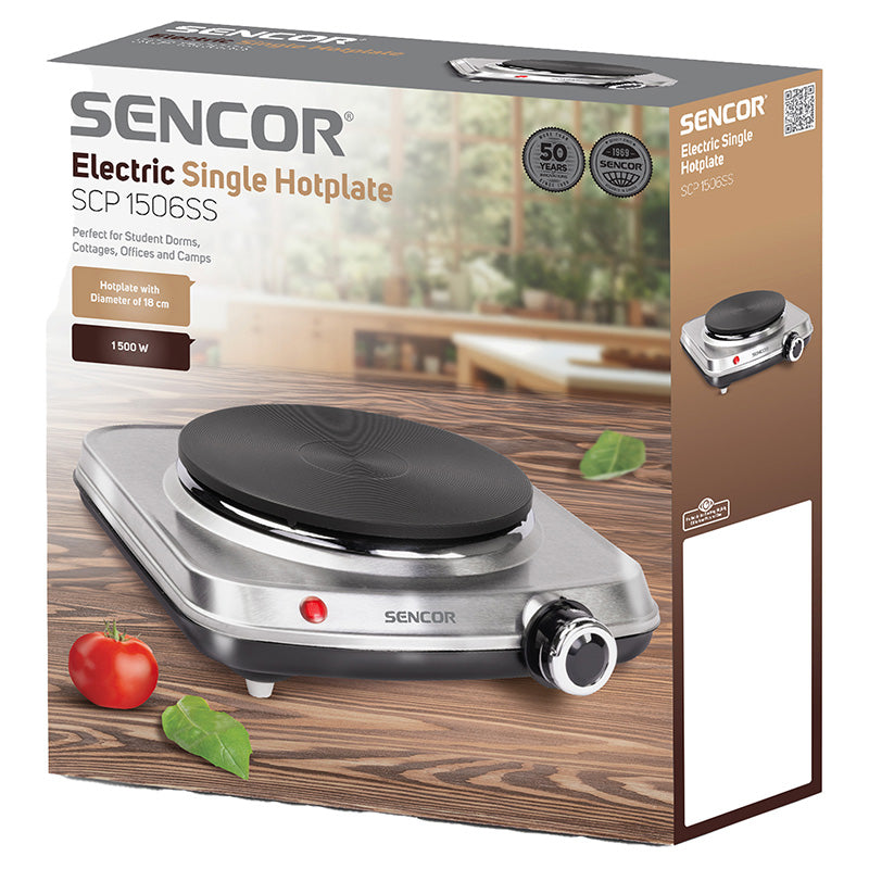 Plită electrică compactă 1500 W cu reglaj de temperatură Sencor