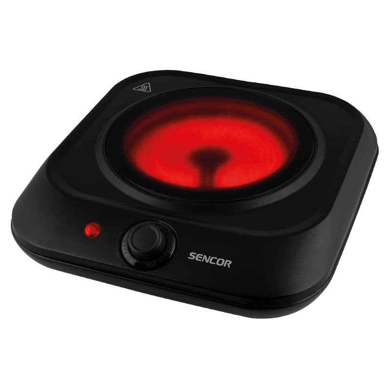 Plită electrică vitroceramică 1200 W, portabilă, control temperatură, Sencor S-SCP1763BK
