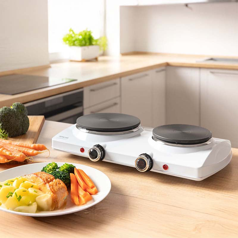 Plită electrică dublă cu 2 ochiuri, 2500 W, Sencor