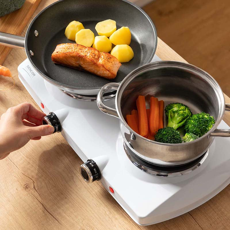 Plită electrică dublă cu 2 ochiuri, 2500 W, Sencor
