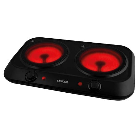 Plită electrică dublă vitroceramică 2400 W portabilă Sencor S-SCP2263BK