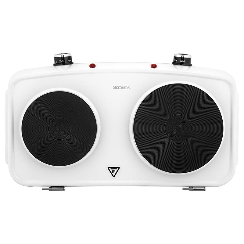 Plită electrică dublă 2500 W, 18+15 cm, albă, Sencor S-SCP2271WH-E