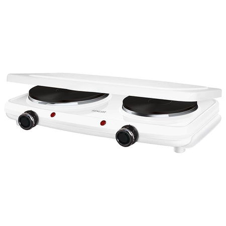 Plită electrică dublă 2500 W, 18+15 cm, albă, Sencor S-SCP2271WH-E