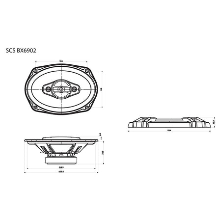 Difuzoare auto 4 căi 6×9 inch, 105 W, Sencor S-SCSBX6902