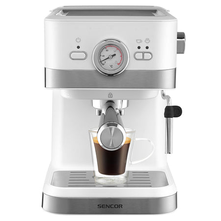 Espressor 20 bar 1050 W cu baghetă abur, filtru inox, Sencor S-SES1720WH