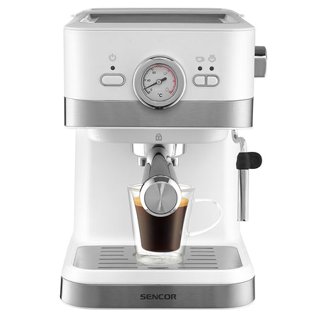 Espressor 20 bar 1050 W cu baghetă abur, filtru inox, Sencor S-SES1720WH