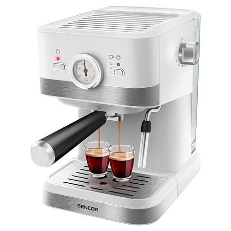 Espressor 20 bar 1050 W cu baghetă abur, filtru inox, Sencor S-SES1720WH