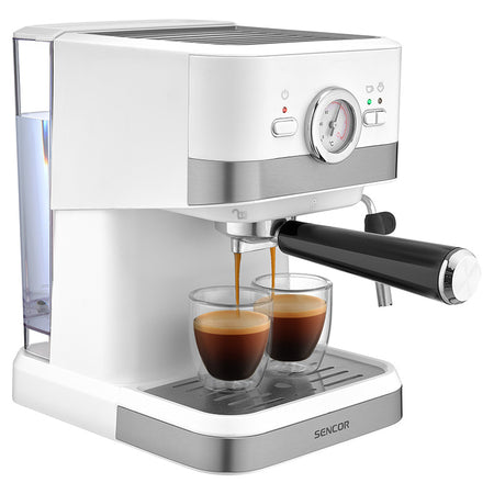 Espressor 20 bar 1050 W cu baghetă abur, filtru inox, Sencor S-SES1720WH