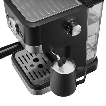 Espressor 20 bar, 1050 W, funcții digitale, abur și apă fierbinte, Sencor S-SES1721BK