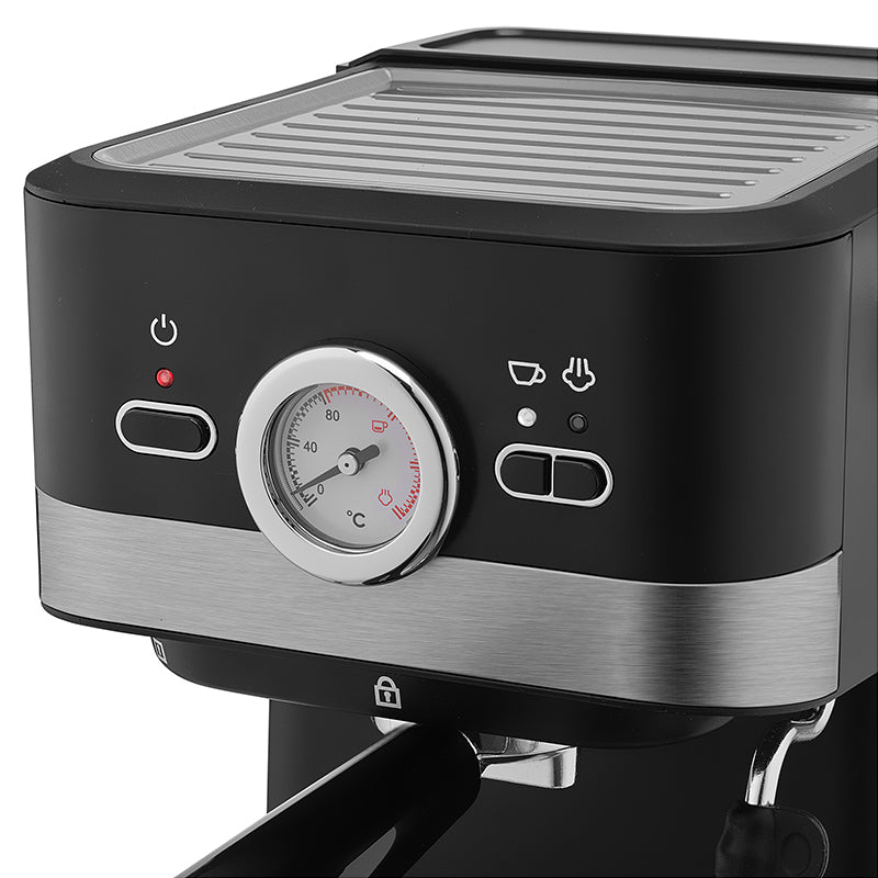 Espressor 20 bar, 1050 W, funcții digitale, abur și apă fierbinte, Sencor S-SES1721BK