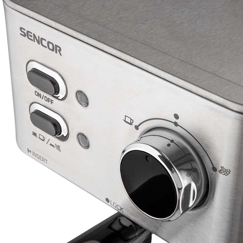 Espressor 15 bar inox cu funcție abur, rezervor 1,5 l Sencor S-SES4010SS