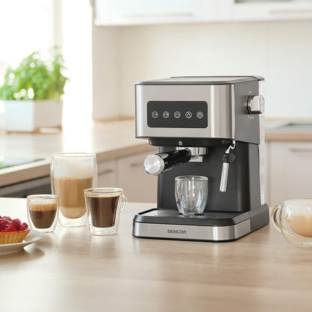 Espressor 20 bari 1050 W, panou digital, Sencor S-SES4020SS