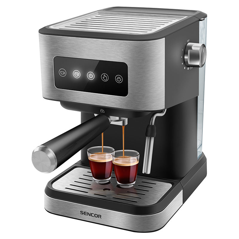 Espressor 20 bari 1050 W, panou digital, Sencor S-SES4020SS