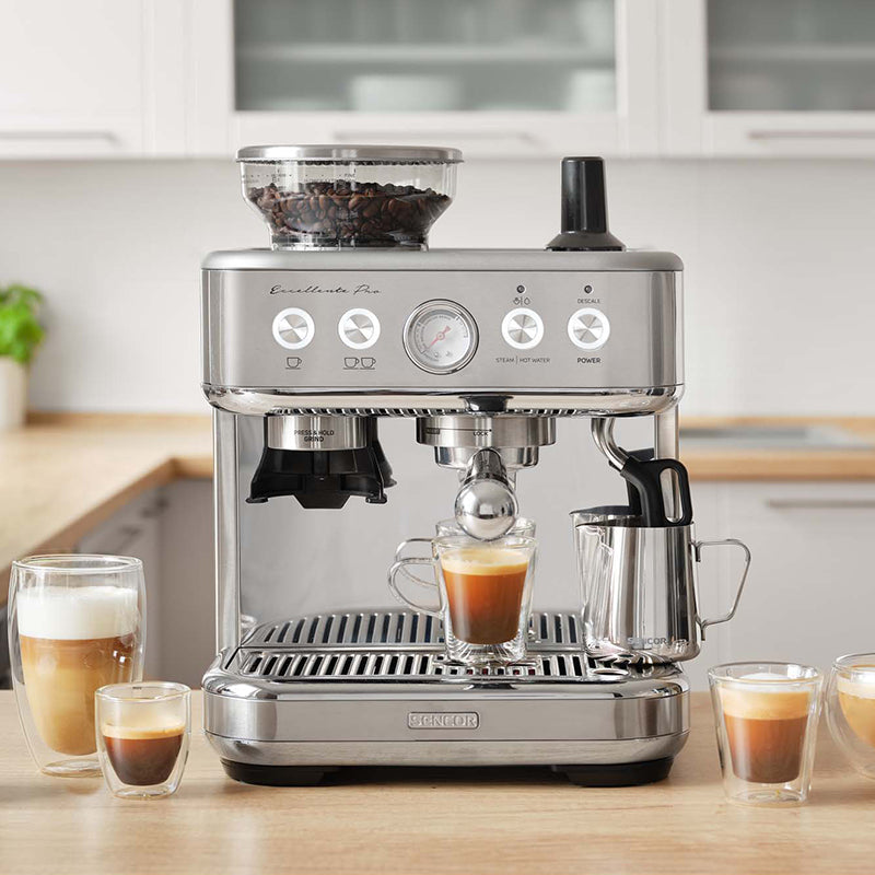 Espressor 15 bar cu râșniță, funcții automate, oțel inoxidabil Sencor S-SES6010SS