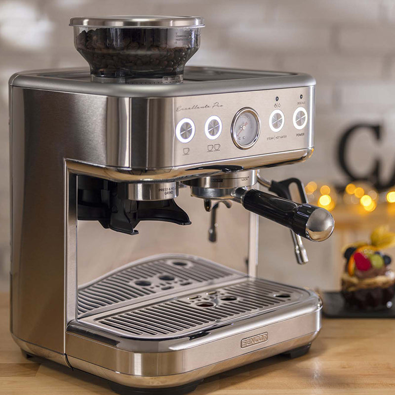 Espressor 15 bar cu râșniță, funcții automate, oțel inoxidabil Sencor S-SES6010SS
