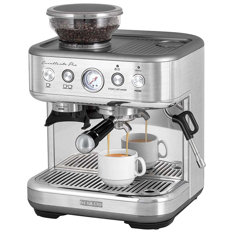 Espressor 15 bar cu râșniță, funcții automate, oțel inoxidabil Sencor S-SES6010SS