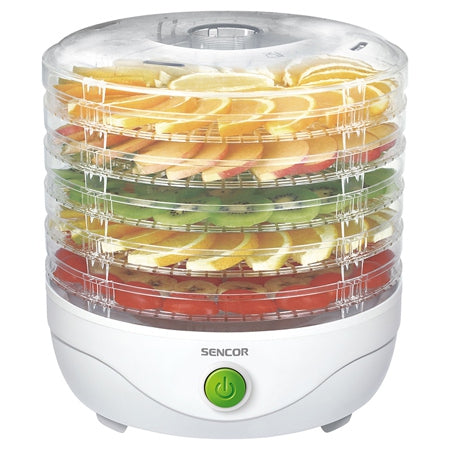Deshidrator alimente 5 tăvi 250 W, 5 trepte, 20 dB, Sencor S-SFD750WH
