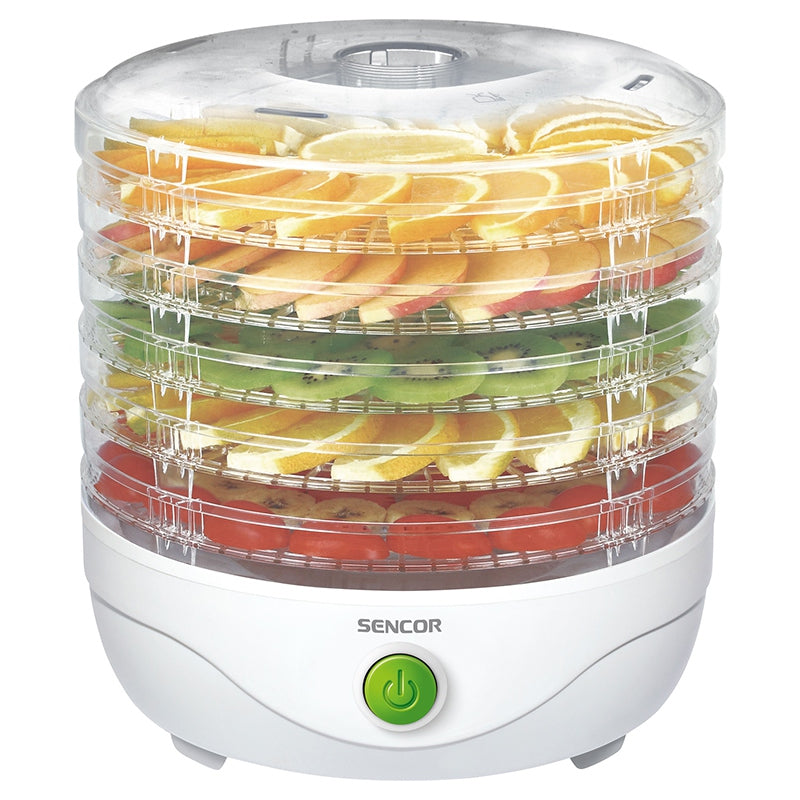 Deshidrator alimente 5 tăvi 250 W, 5 trepte, 20 dB, Sencor S-SFD750WH