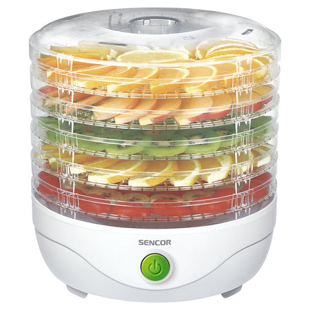 Deshidrator alimente 5 tăvi 250 W, 5 trepte, 20 dB, Sencor S-SFD750WH
