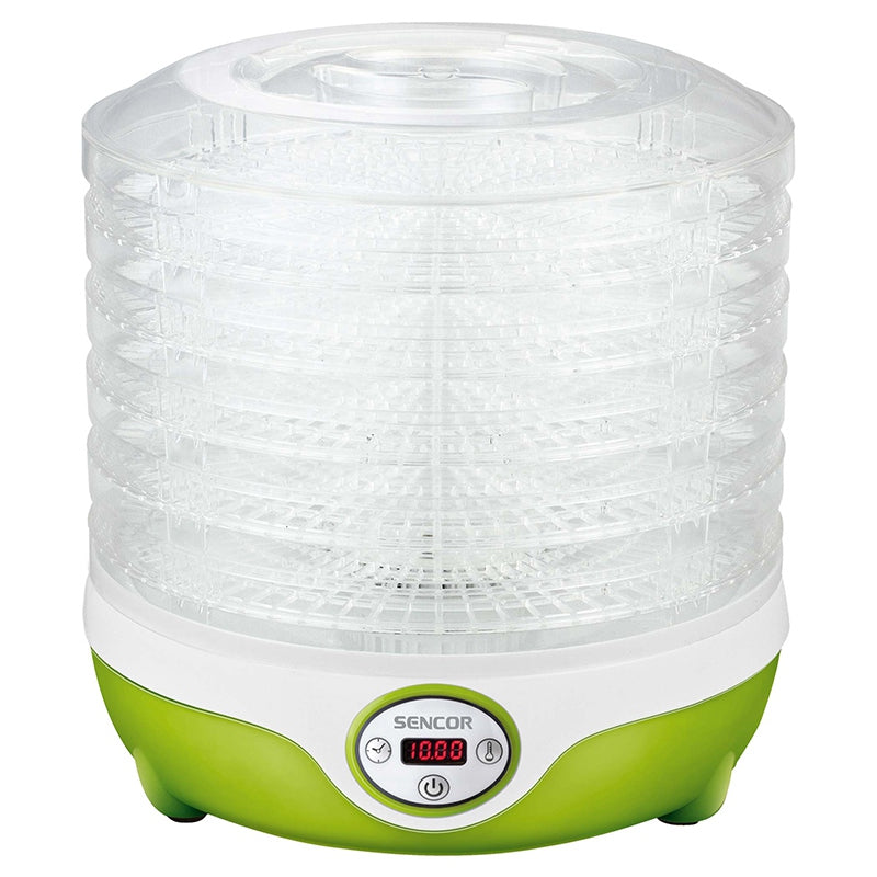 Deshidrator alimente 5 tăvi, 240 W, control electronic, display LED, Sencor S-SFD851GR