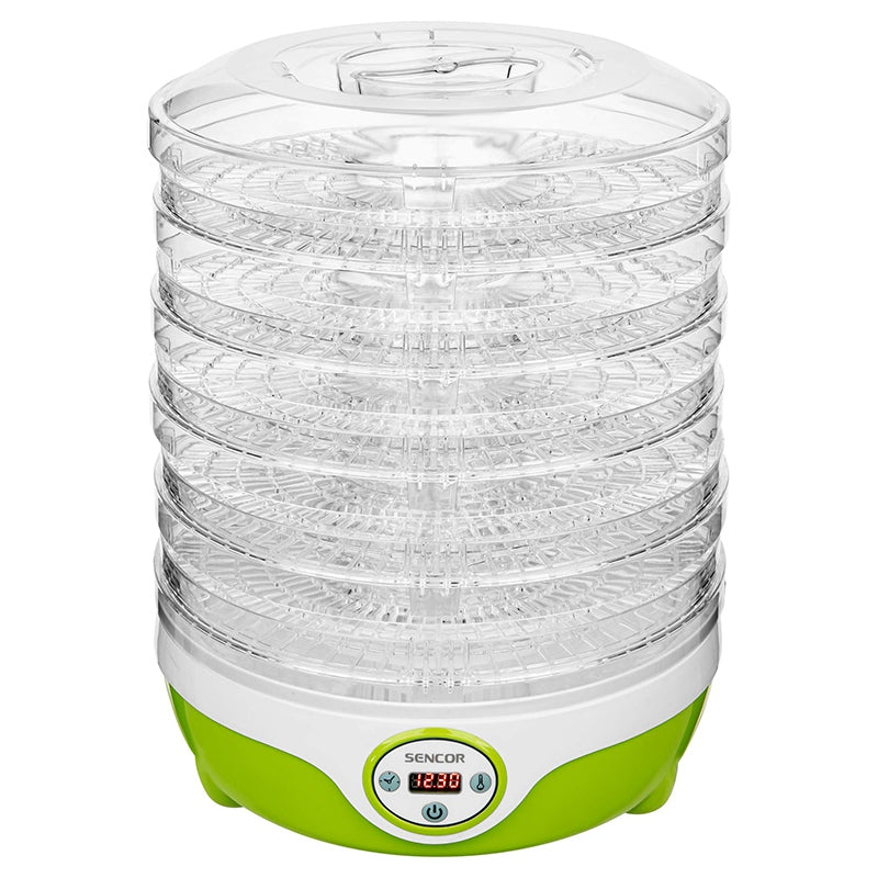 Deshidrator alimente 5 tăvi, 240 W, control electronic, display LED, Sencor S-SFD851GR