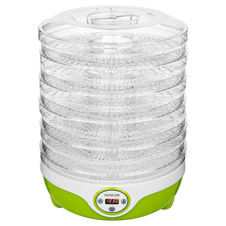 Deshidrator alimente 5 tăvi, 240 W, control electronic, display LED, Sencor S-SFD851GR