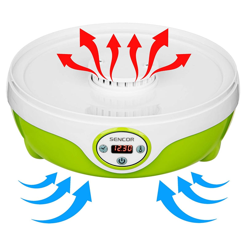 Deshidrator alimente 5 tăvi, 240 W, control electronic, display LED, Sencor S-SFD851GR