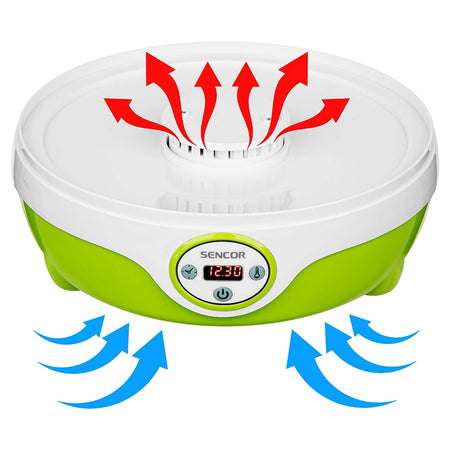 Deshidrator alimente 5 tăvi, 240 W, control electronic, display LED, Sencor S-SFD851GR