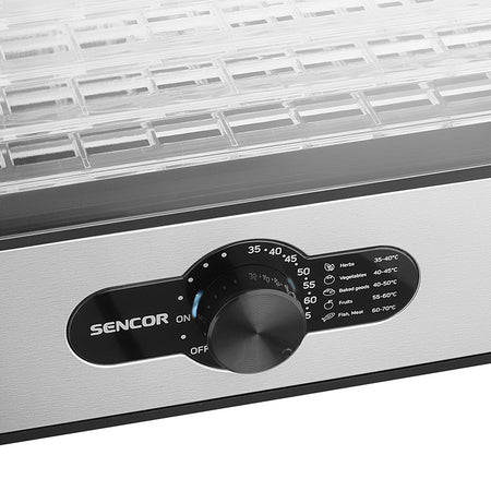 Deshidrator alimente cu 5 tăvi, 240 W, temperatură reglabilă, Sencor S-SFD950SS