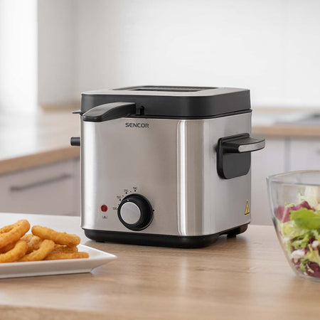 Friteuză electrică 1.5L, 900 W, control ajustabil, inox Sencor S-SFR6200SS