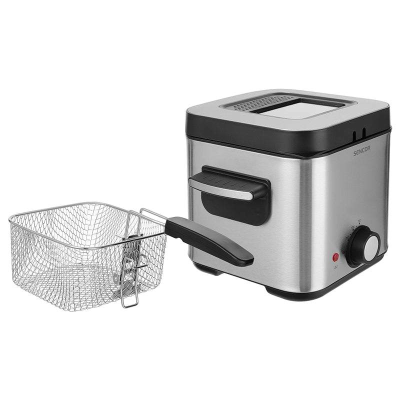 Friteuză electrică 1.5L, 900 W, control ajustabil, inox Sencor S-SFR6200SS