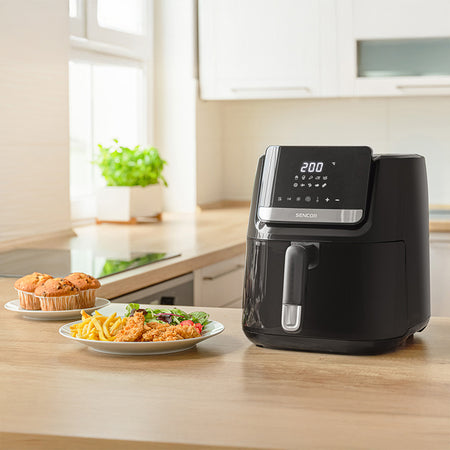 Friteuză digitală Airfryer 6.5 l 1600 W, negru, Sencor S-SFR6550BK