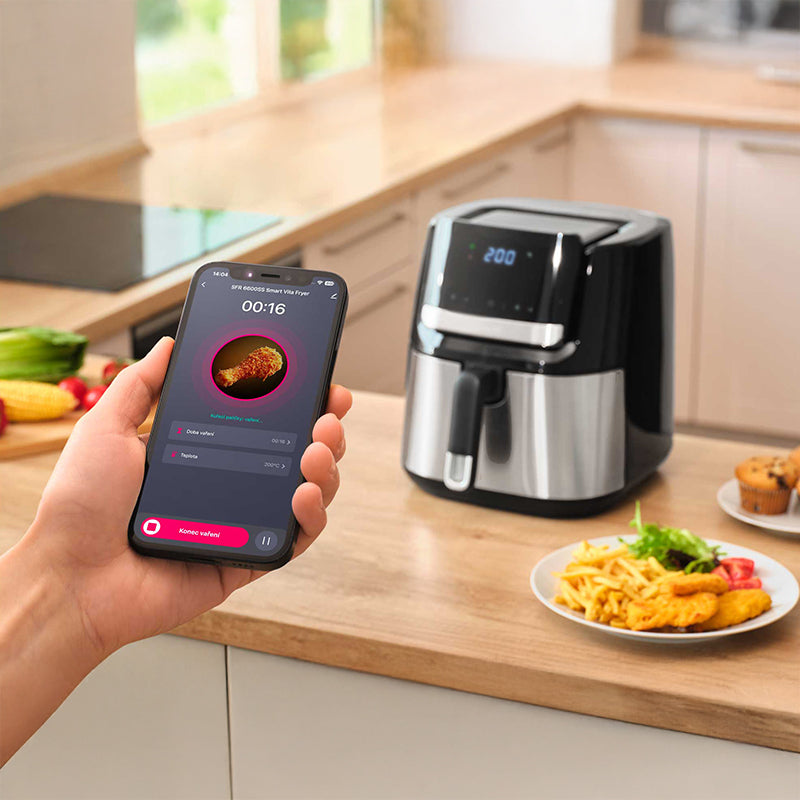 Friteuză smart digitală Airfryer 6.5 l, 1600 W, LED, Sencor S-SFR6600SS