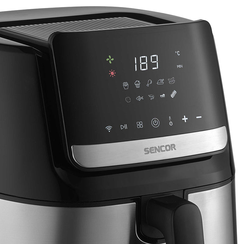 Friteuză smart digitală Airfryer 6.5 l, 1600 W, LED, Sencor S-SFR6600SS