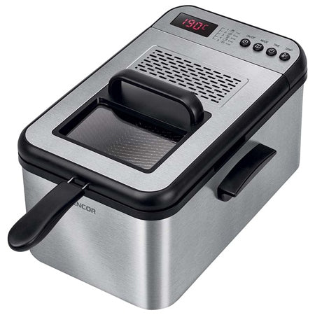 Friteuză 3,2 L cu 5 programe și capac inox, 2200 W Sencor S-SFR8200SS