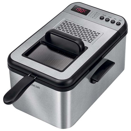 Friteuză 3,2 L cu 5 programe și capac inox, 2200 W Sencor S-SFR8200SS