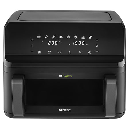 Friteuză dublă digitală airfryer 2 × 4,5 l 2700 W afișaj Sencor S-SFR9650BK