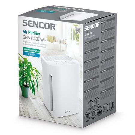 Purificator aer cu filtru HEPA 13, UV, pentru 15 m² Sencor S-SHA6400WH-E
