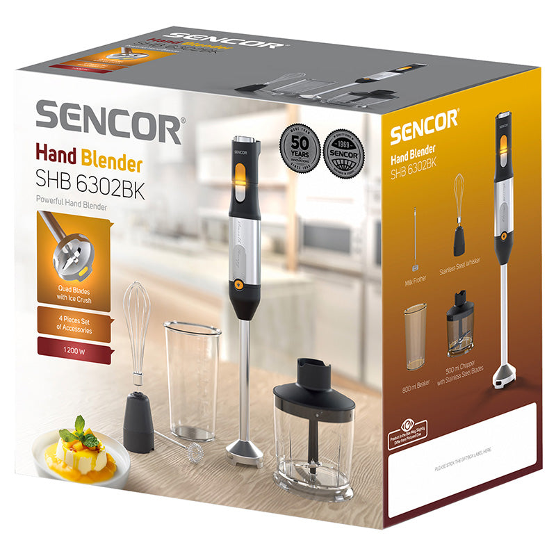 Blender de mână multifuncțional 5 în 1 cu 1200 W Sencor