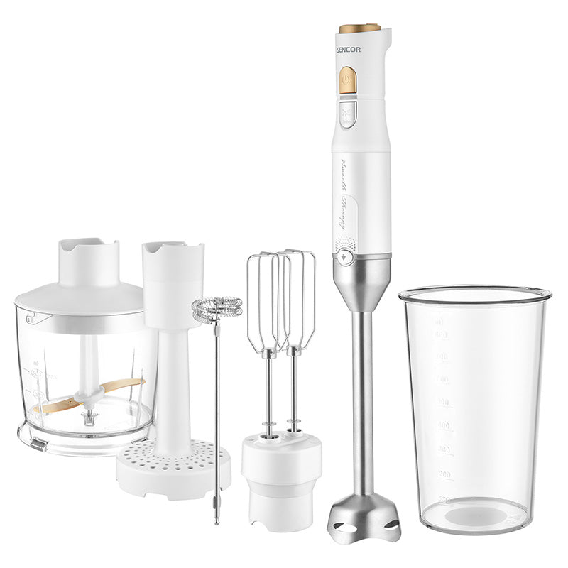 Blender de mână 4 în 1, 1200 W, accesorii din inox, Sencor