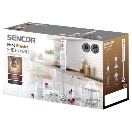 Blender de mână 4 în 1, 1200 W, accesorii din inox, Sencor