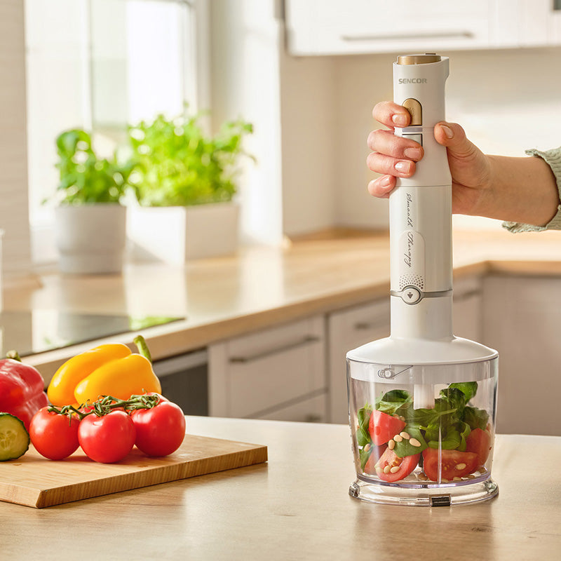 Blender de mână 4 în 1, 1200 W, accesorii din inox, Sencor