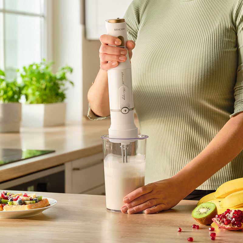 Blender de mână 4 în 1, 1200 W, accesorii din inox, Sencor