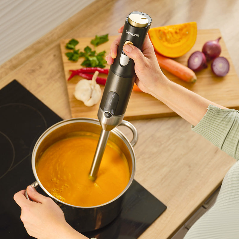 Blender de mână 4 în 1, 1200 W, accesorii din inox, Sencor